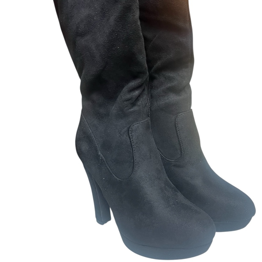 NWT Dream Pair Highplat Black Chunky thigh High Over the Knee Women's Boots 6 - Picture 2 of 12